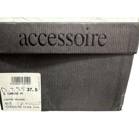 Accessoire Diffusion Paris Heels Black Suede New In Box 2005 37.5/7.5 Stiletto - Picture 5 of 9